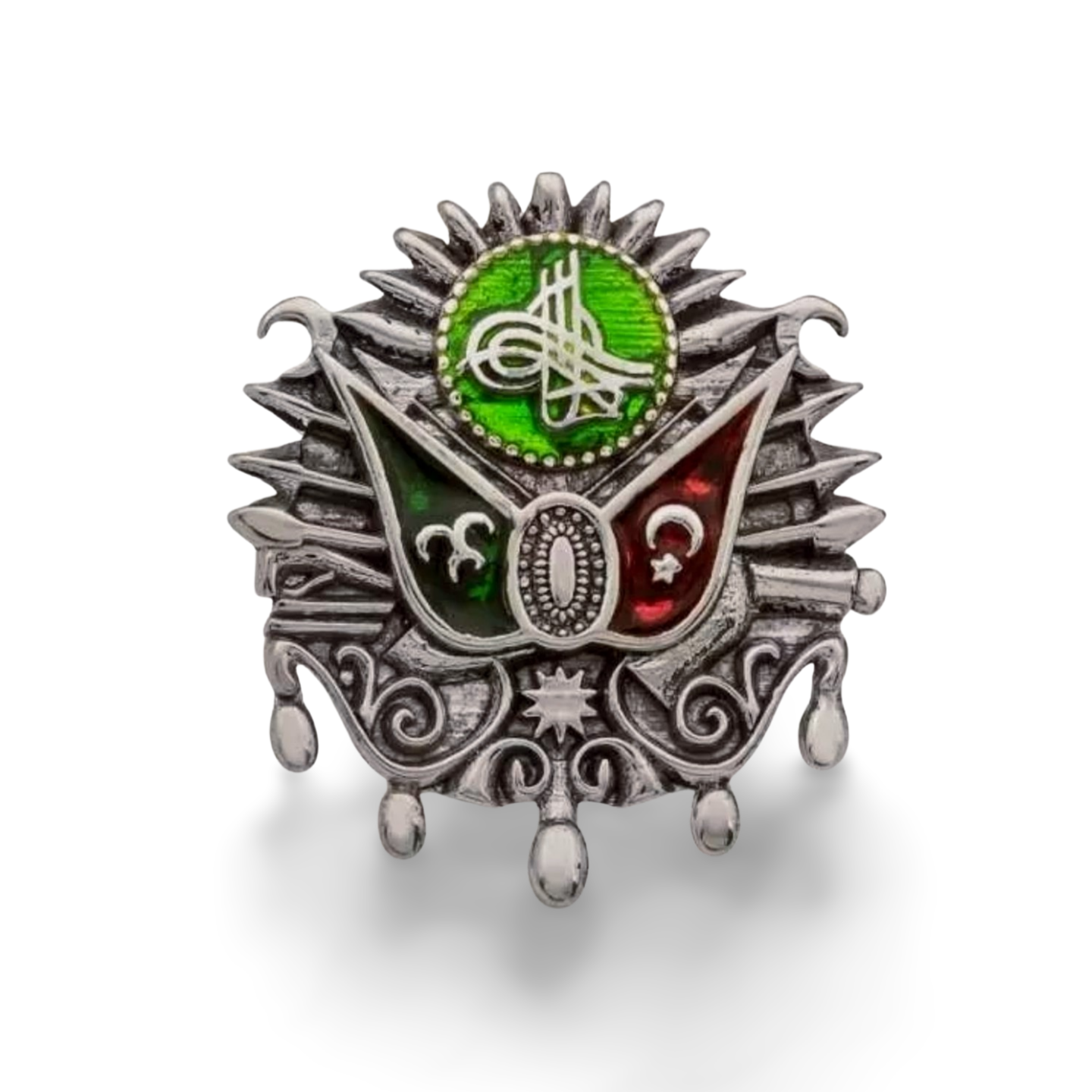 Osmanisches Wappen Anstecknadel mit Pin 925 Silber - Arma Yaka Rozeti