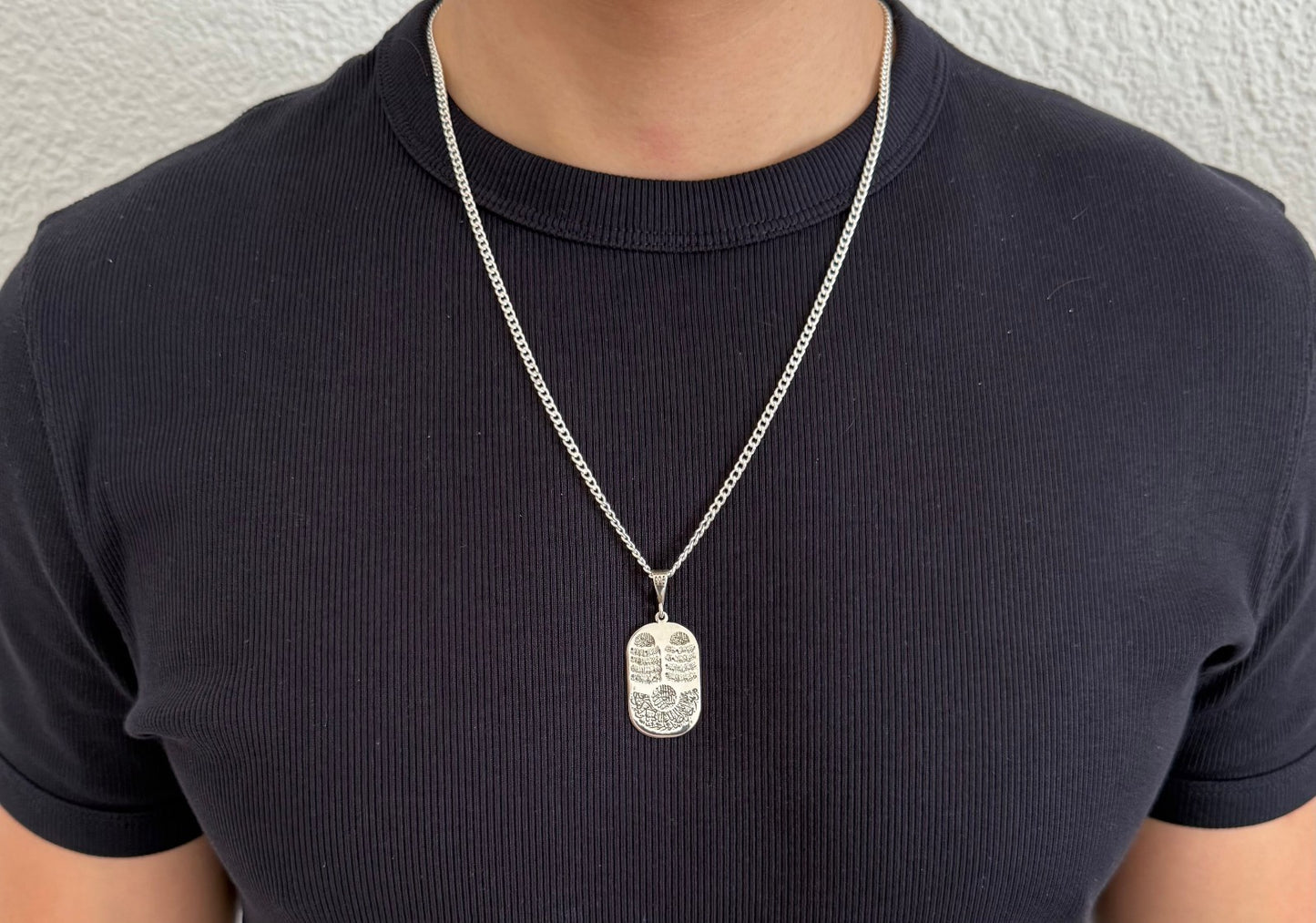 925 Sterling Silber Medaillon mit einer Panzerkette