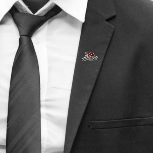 Atatürk Türkei Flagge Anstecknadel mit Pin aus 925 Sterling Silber - Yaka Rozeti
