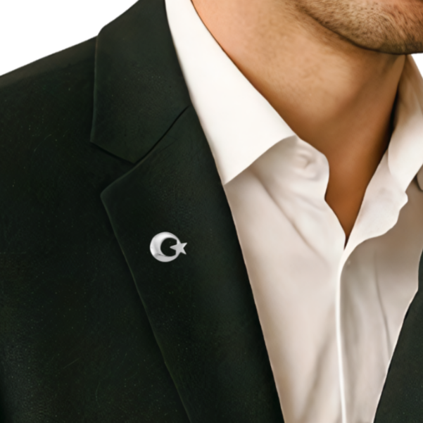 Ay Yıldız Anstecknadel mit Pin 925 Sterling Silber – Halbmond & Stern Yaka Rozeti