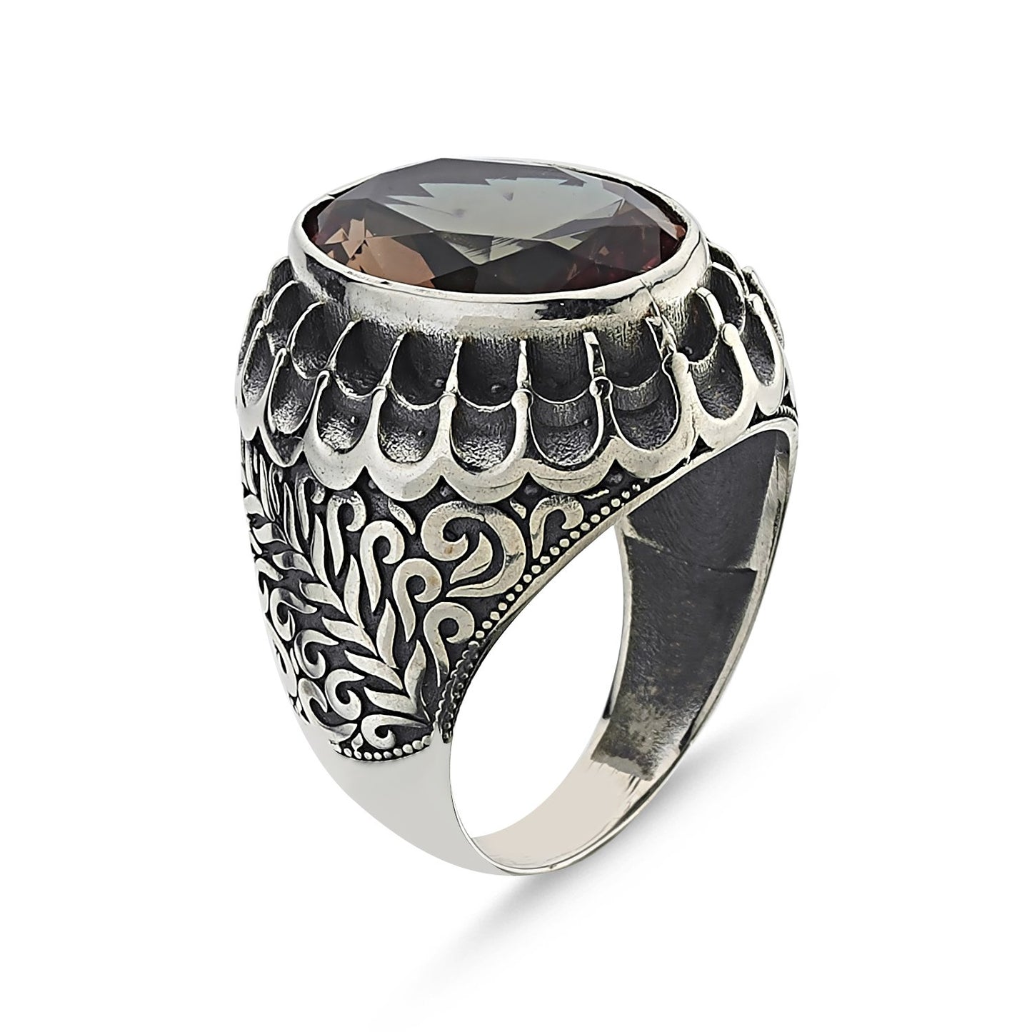 Herrenring 925 Silber mit ovalem Zultanit - farbwechselnder Silberring Herren Ring