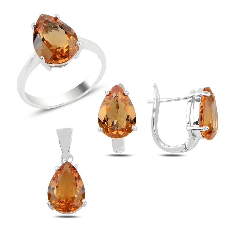 Zultanit Stein 925 Silber Schmuck Groß Tropfen Sultanit Set Kette, Anhänger, Ohrringe, Ring