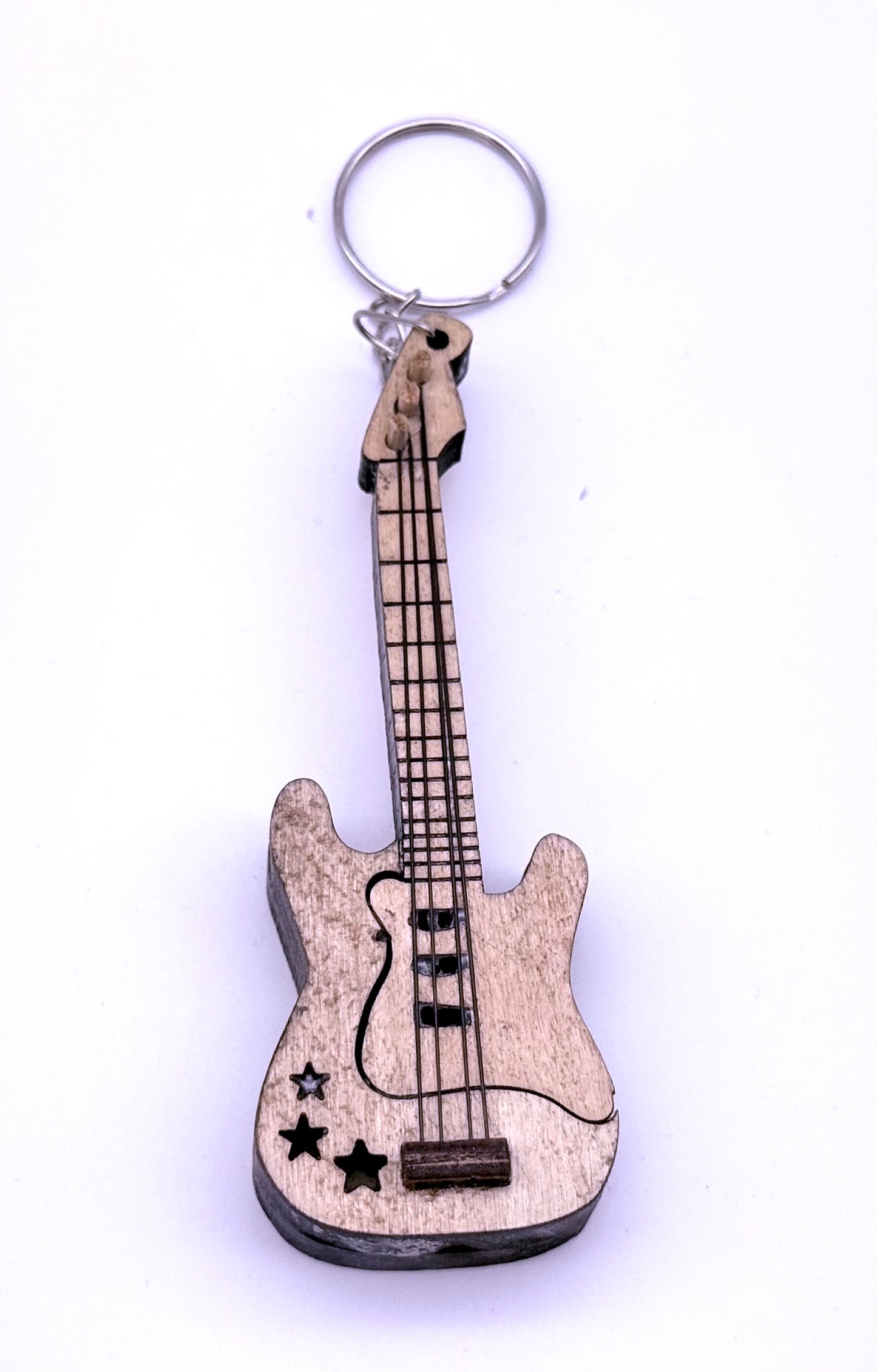 E-Gitarre Schlüsselanhänger Miniatur Musikinstrument – Handgefertigte Gitarre aus Holz
