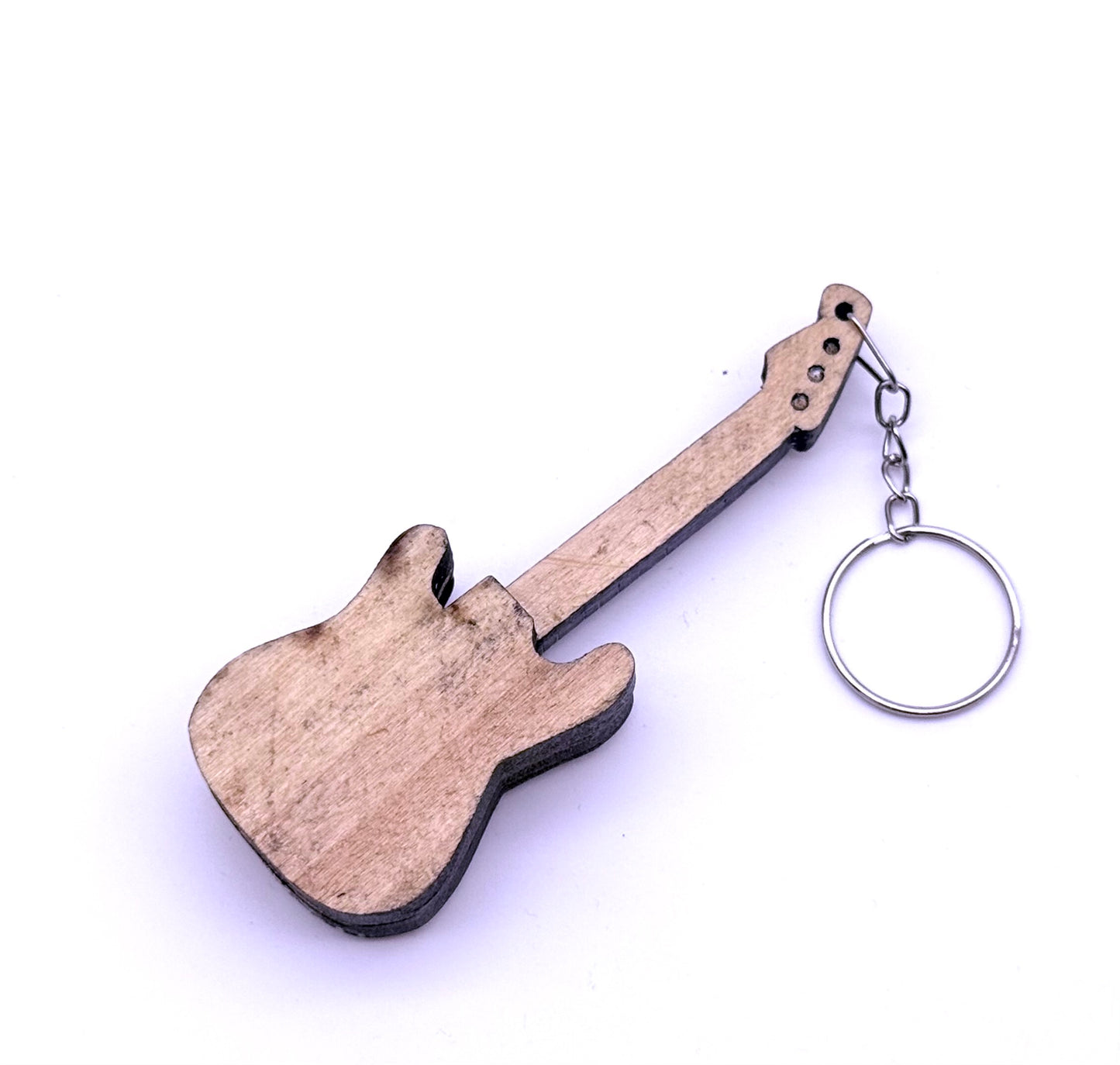E-Gitarre Schlüsselanhänger Miniatur Musikinstrument – Handgefertigte Gitarre aus Holz