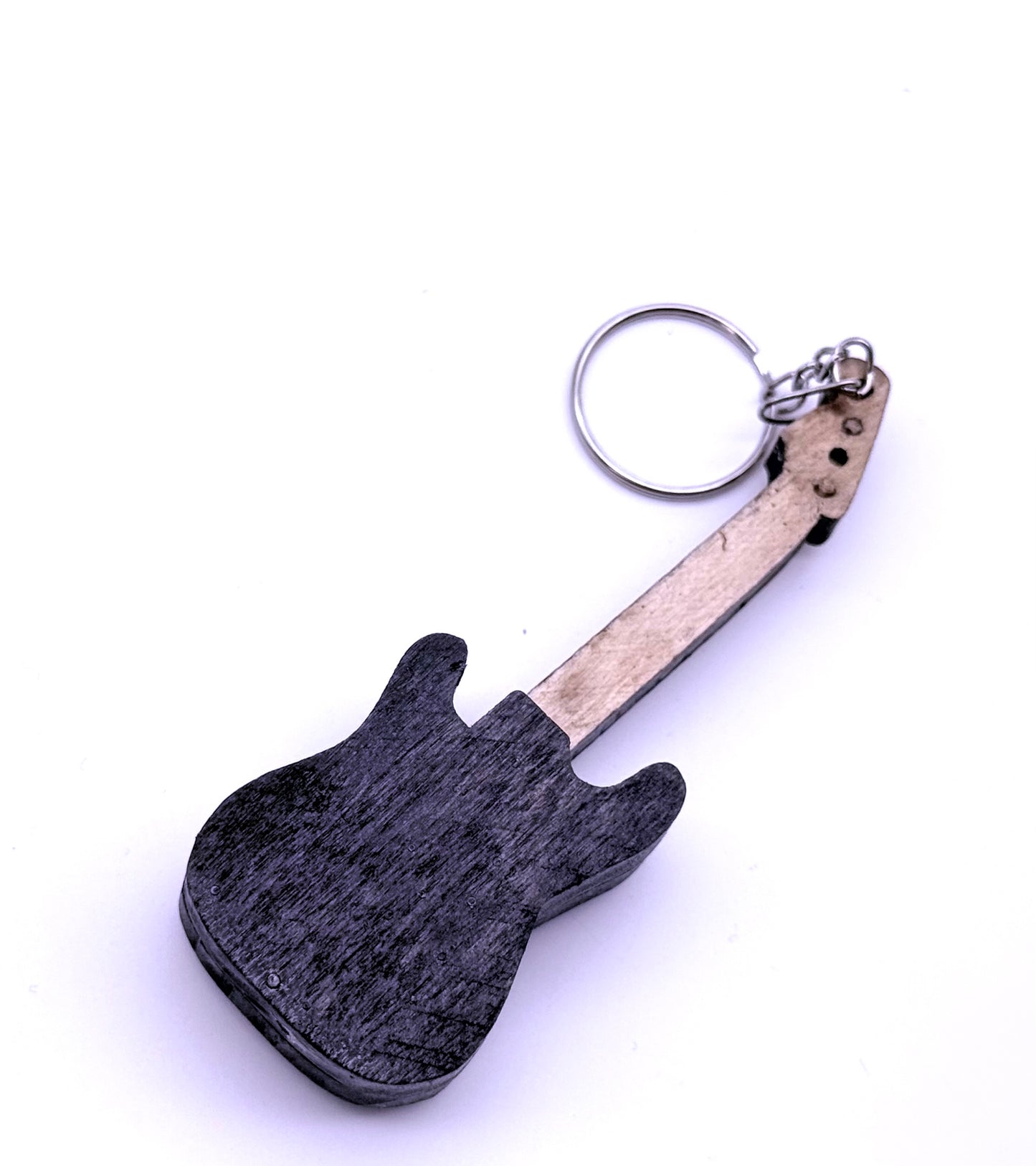 E-Gitarre Schlüsselanhänger Miniatur Musikinstrument – Handgefertigte Gitarre aus Holz