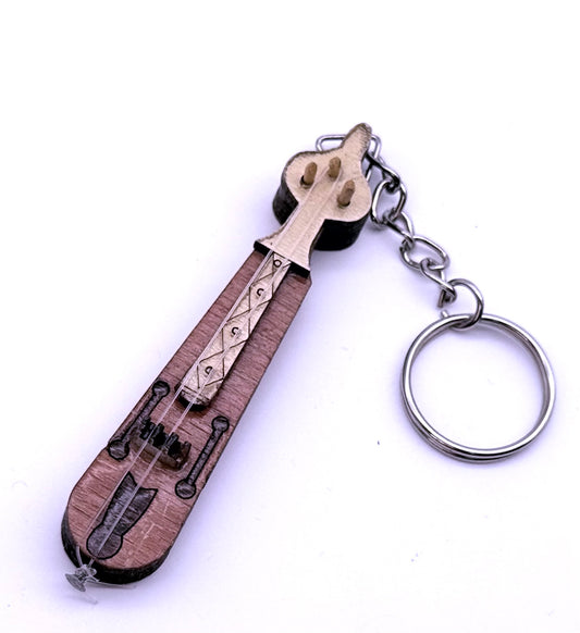 Türkischer Schlüsselanhänger Miniatur Musikinstrument – Handgefertigte Kemence aus Holz (Kopie)