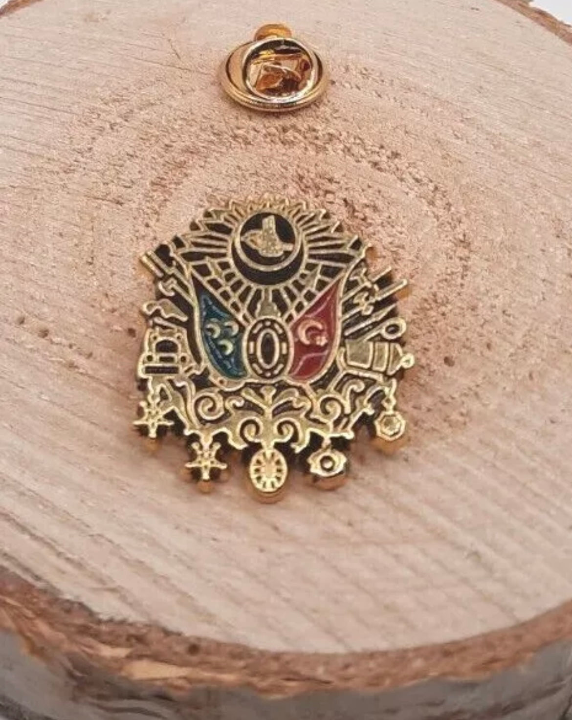 Osmanischer Reich Wappen Anstecknadel-Pin Gold – Osmanli Arma Yaka Rozeti