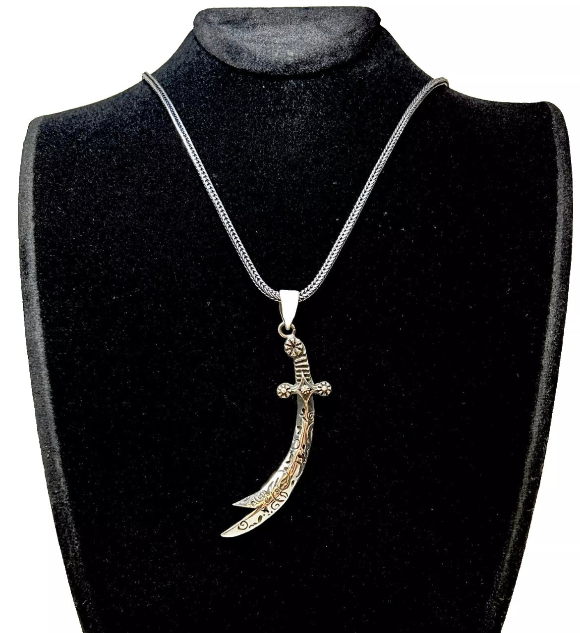 Zülfikar Schwert Anhänger & Kette – Hz. Ali Kilici – 925 Silber