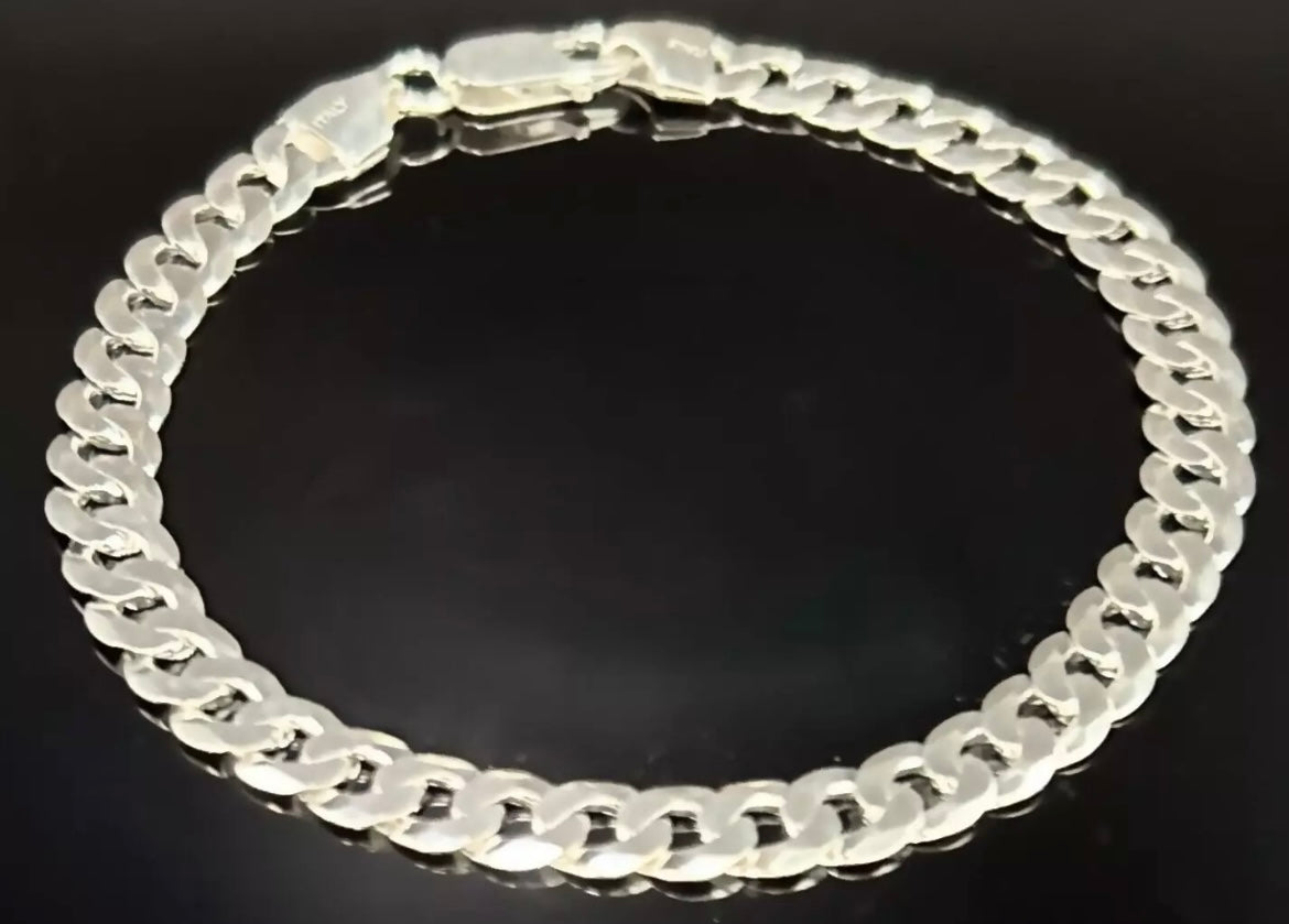 Herren Armband 925 Sterling Silber – Massive Panzerkette 6 mm, Handgefertigt
