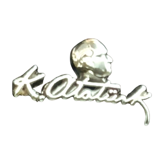 Atatürk Anstecknadel-Pin Silber – K.Atatürk imza Yaka Rozeti