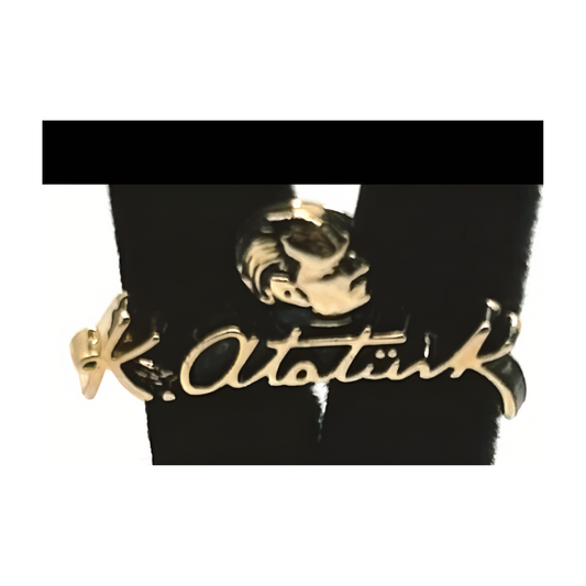 Atatürk Anstecknadel-Pin Gold – K.Atatürk imza Yaka Rozeti
