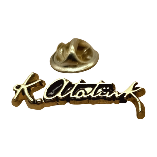 K.Atatürk Anstecknadel-Pin Gold – Atatürk imza Yaka Rozeti