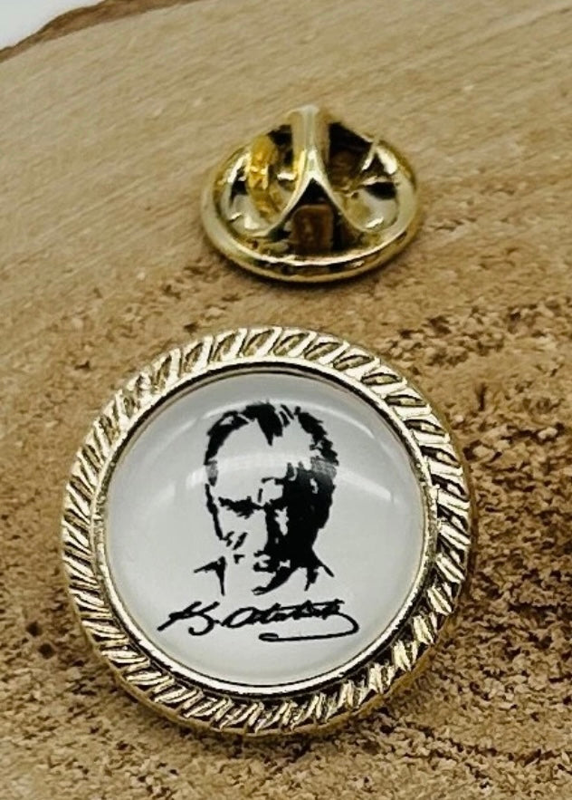 Atatürk Anstecknadel-Pin White – imza K.Atatürk Yaka Rozeti