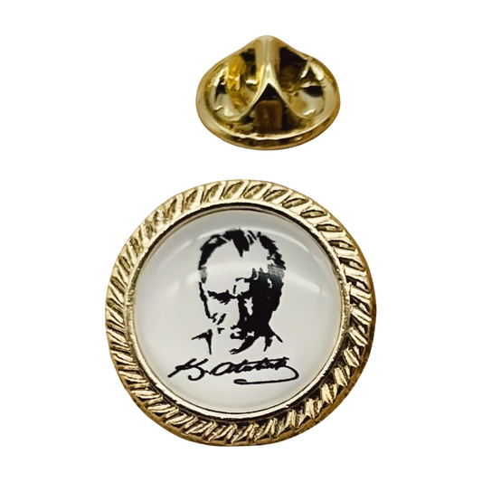 Atatürk Anstecknadel-Pin White – imza K.Atatürk Yaka Rozeti