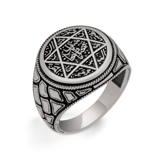 Herrenring 925 Sterling Silber – Siegel des Salomons | Massiver Ring Hz. Süleyman