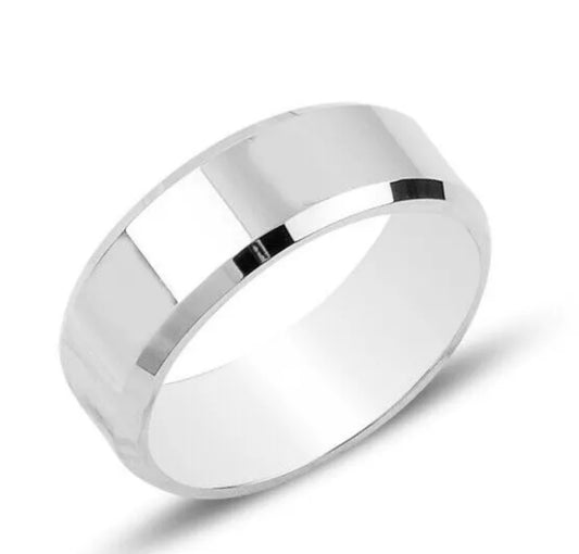 Damen Herren Ring 925 Sterling Silber – Massiver Silberring 6 mm Breite, Hochzeitsband, Hochglanzpoliert