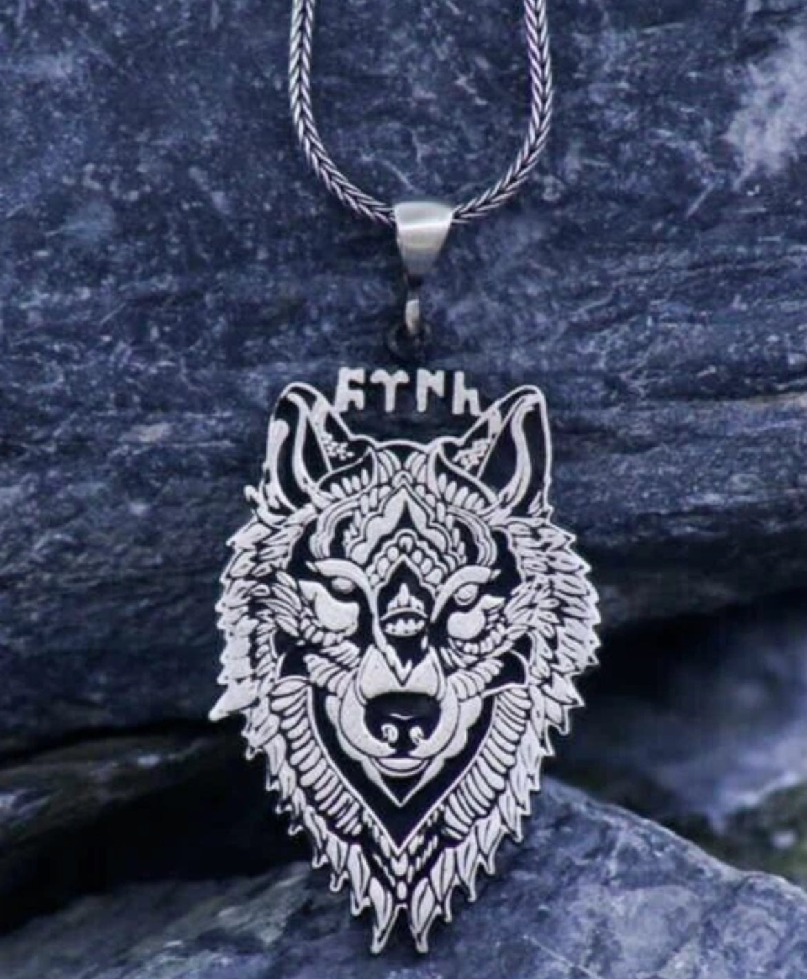 Bozkurt Wolf Anhänger mit 60 cm Fuchsschwanzkette – 925 Sterling Silber | Göktürk Türk Halskette