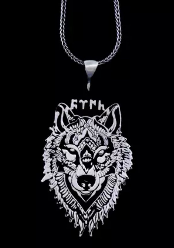 Bozkurt Wolf Anhänger mit 60 cm Fuchsschwanzkette – 925 Sterling Silber | Göktürk Türk Halskette