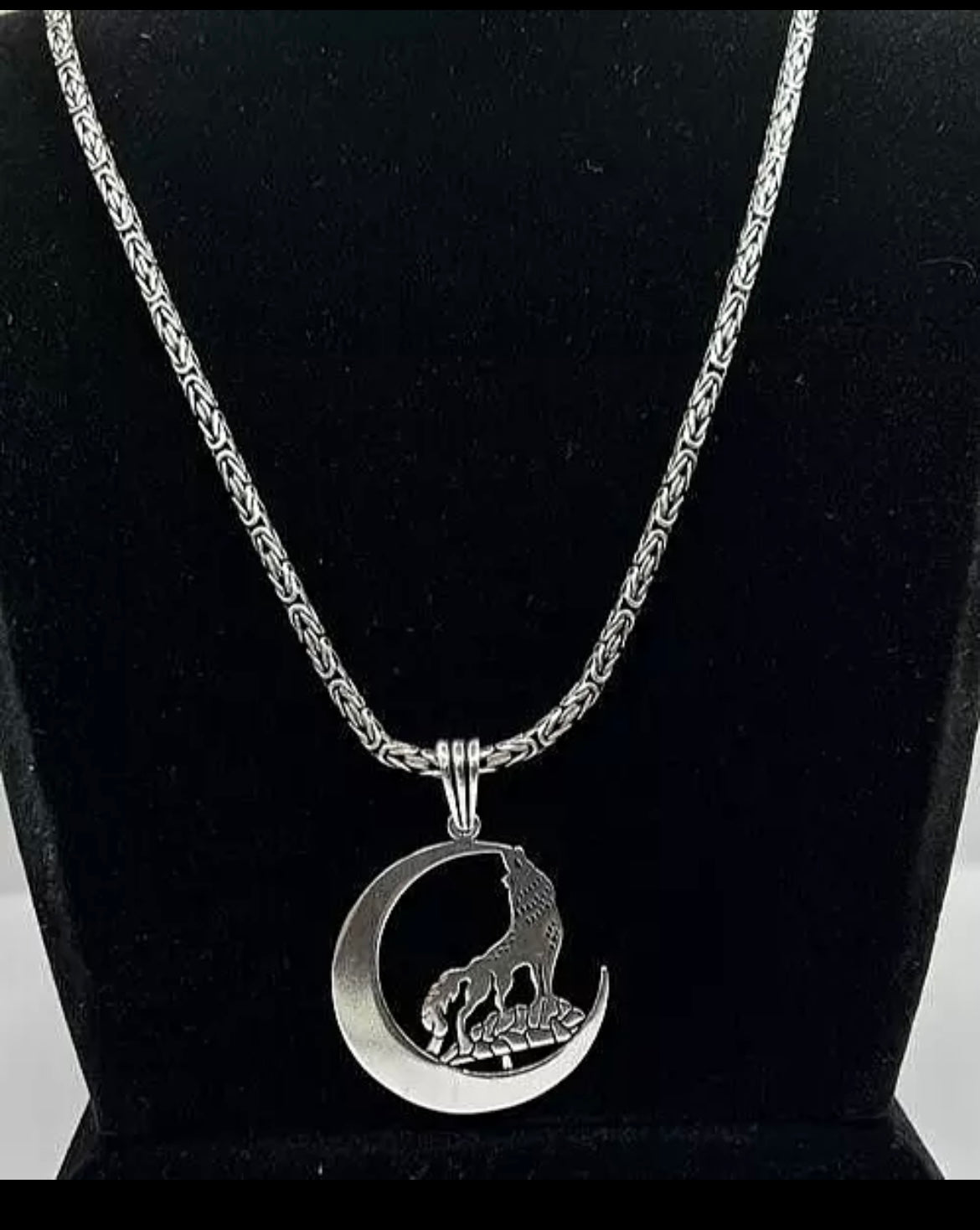 Bozkurt & Hilal Wolf Anhänger mit 55 cm Königskette – 925 Sterling Silber Herren Halskette