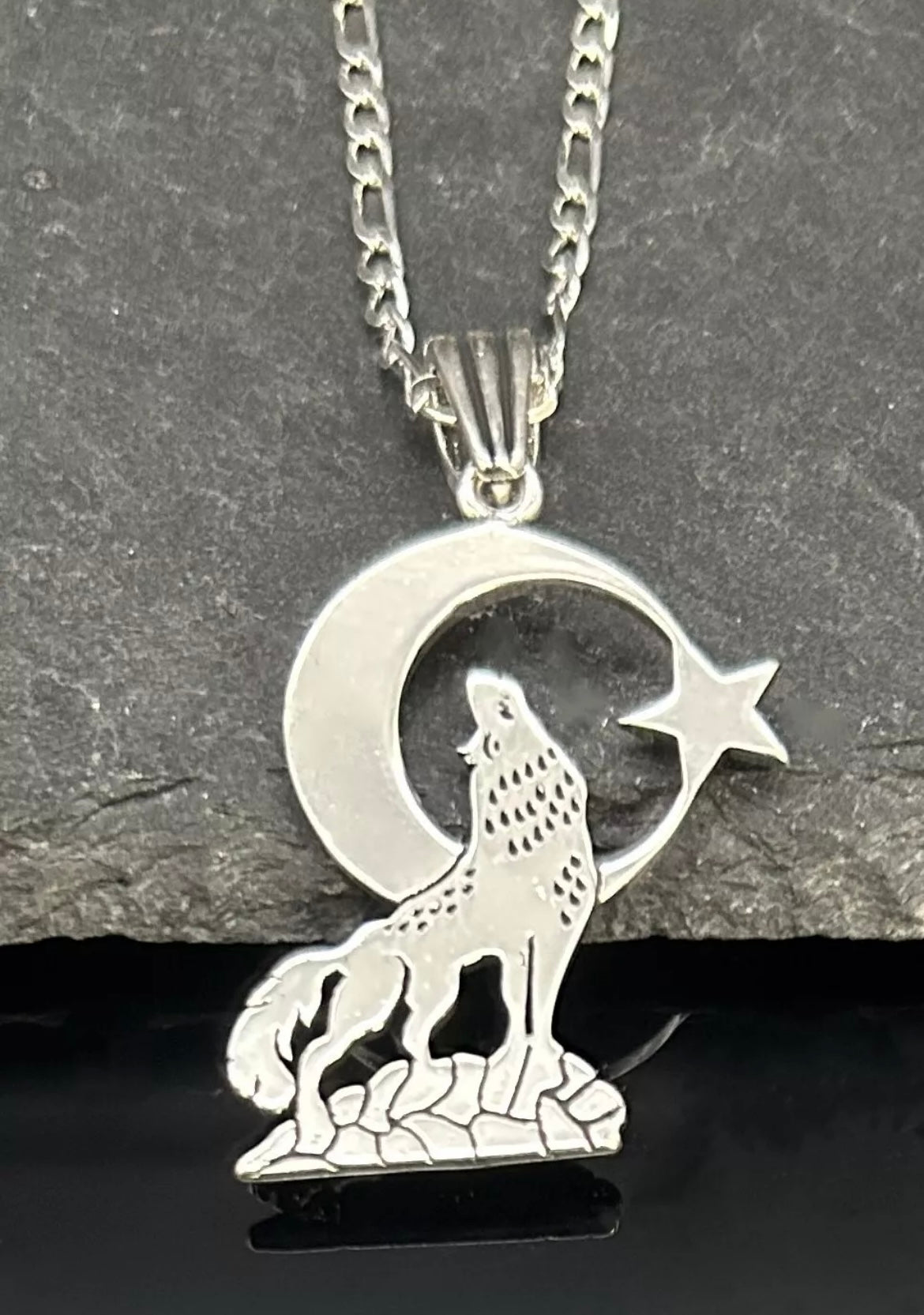 Bozkurt & Ay Yıldız Anhänger mit 55 cm Kette – 925 Sterling Silber | Herren Halskette „Türkiye – Vatan – Osmanlı“ Stil