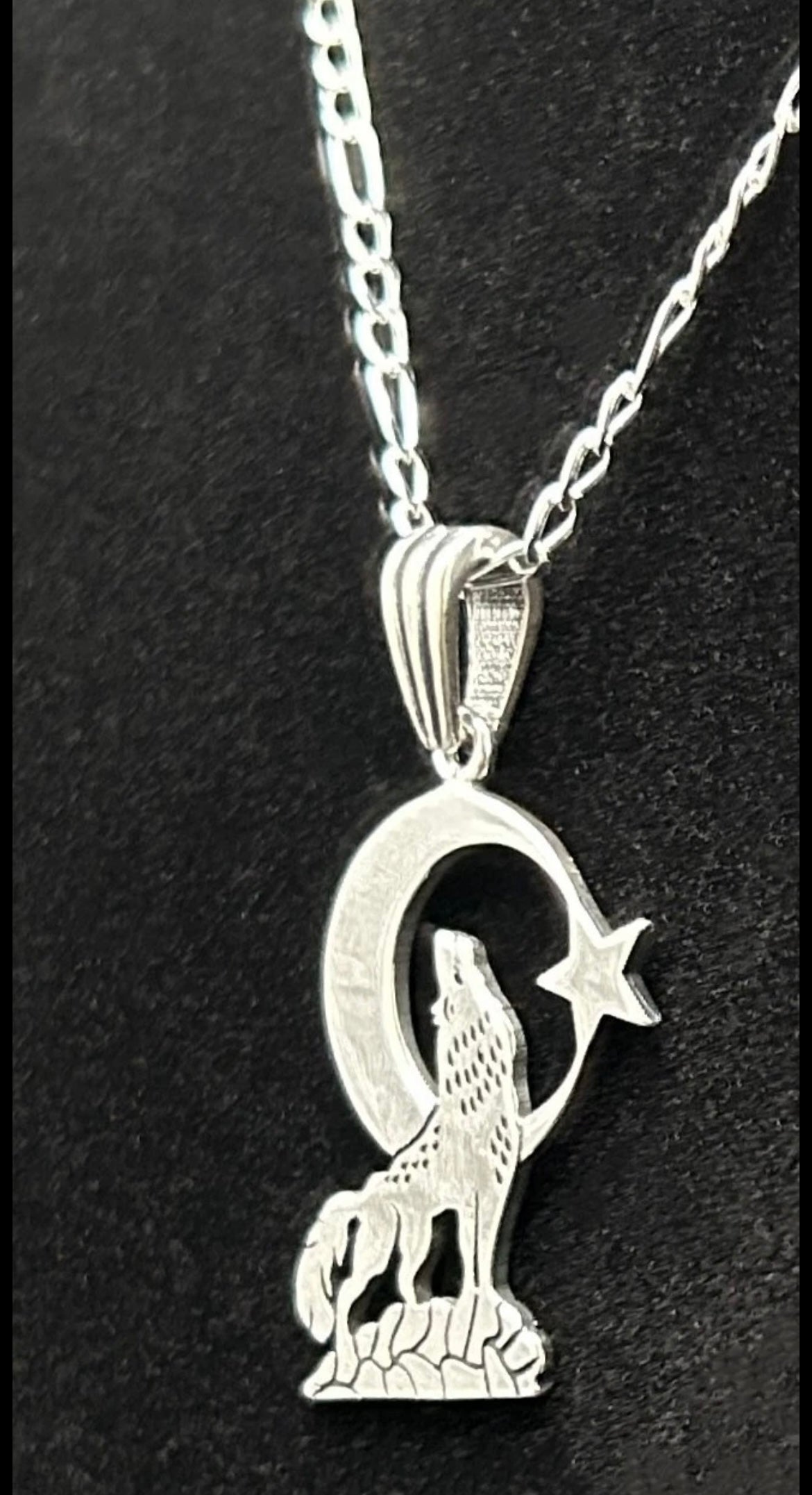Bozkurt & Ay Yıldız Anhänger mit 55 cm Kette – 925 Sterling Silber | Herren Halskette „Türkiye – Vatan – Osmanlı“ Stil