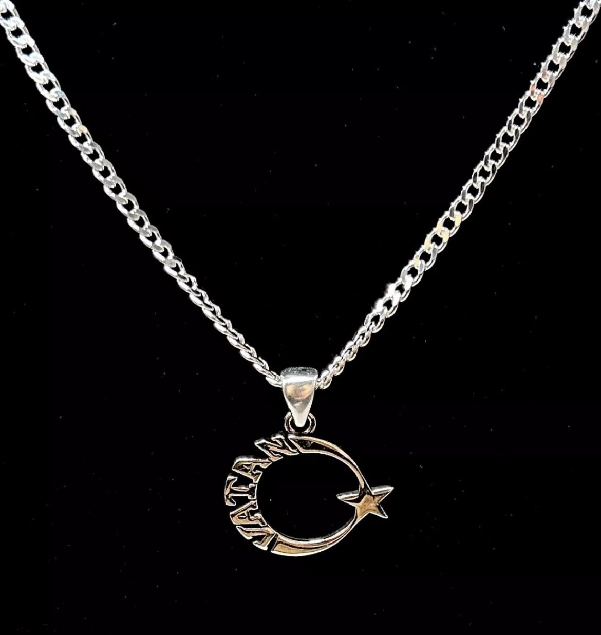 AY YILDIZ Anhänger mit 50 cm Panzerkette – 925 Sterling Silber | Halbmond Stern Halskette | Vatan Herrenschmuck