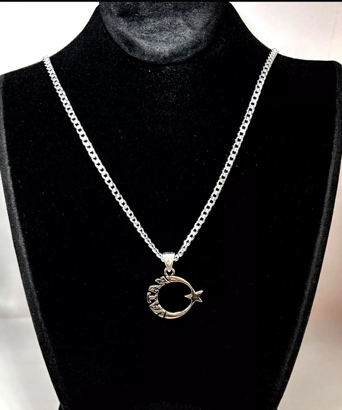 AY YILDIZ Anhänger mit 50 cm Panzerkette – 925 Sterling Silber | Halbmond Stern Halskette | Vatan Herrenschmuck