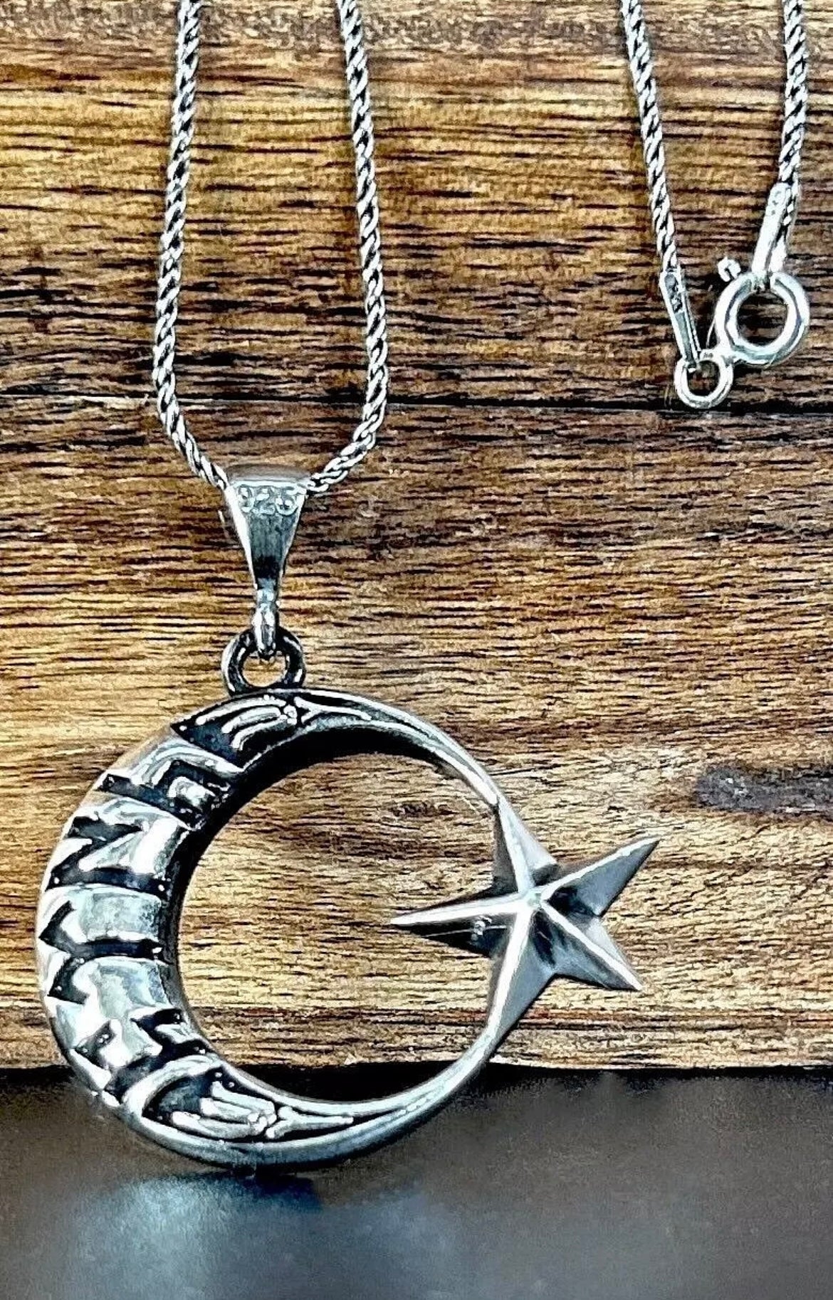 AY YILDIZ Anhänger mit 54 cm Halskette – 925 Sterling Silber  Türkiye Göktürk Osmanlı Schmuck