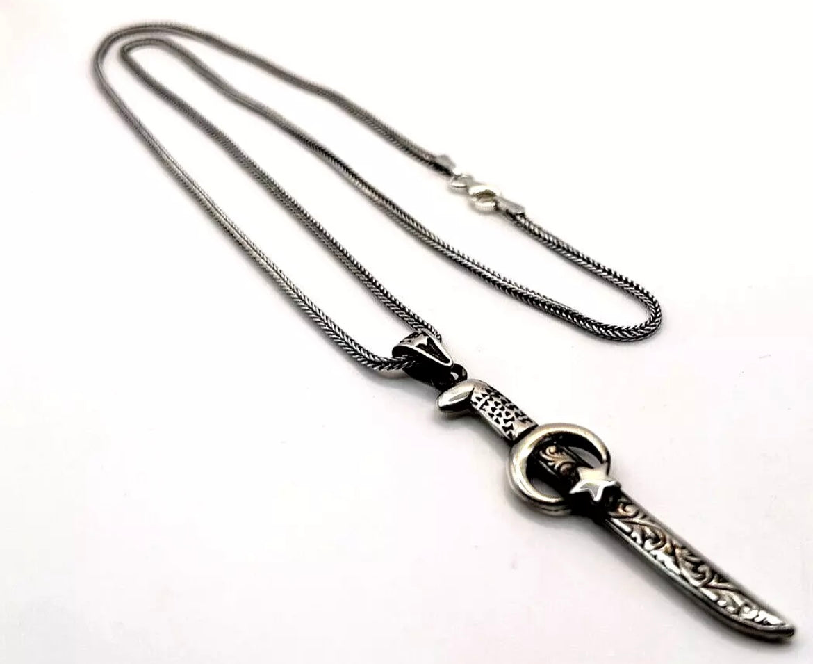 AY YILDIZ Schwert Anhänger &  55 cm Kette 925 Silber