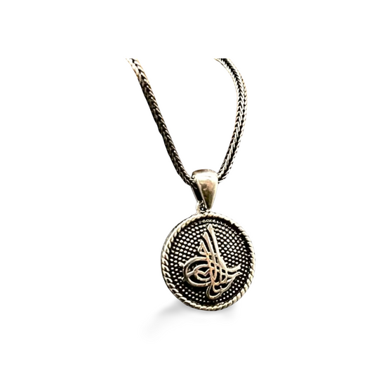 OSMANLI Tugra Anhänger & 60 cm Kette – 925 Silber | Ottomanisches Siegel