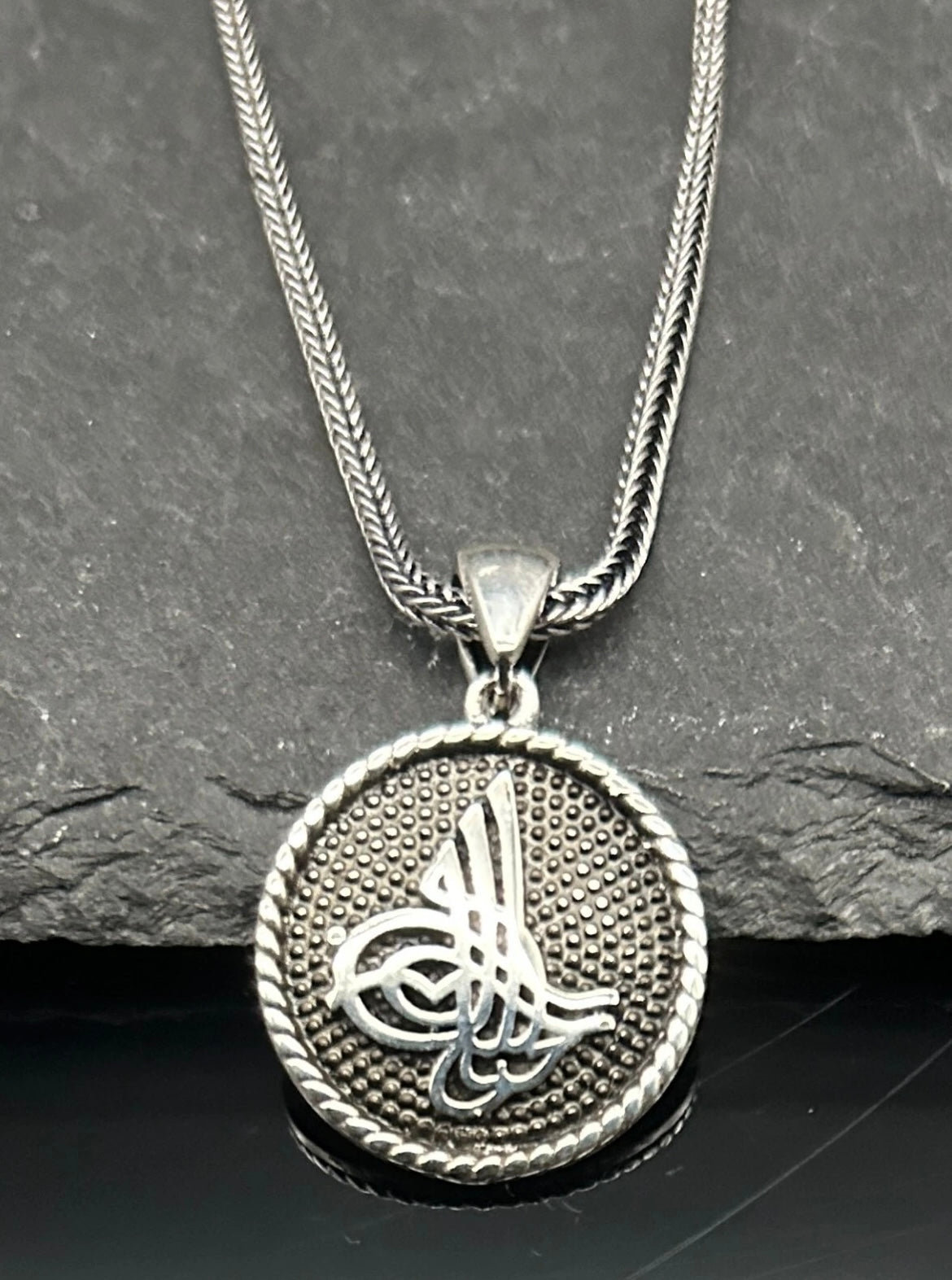 OSMANLI Tugra Anhänger & 60 cm Kette – 925 Silber | Ottomanisches Siegel