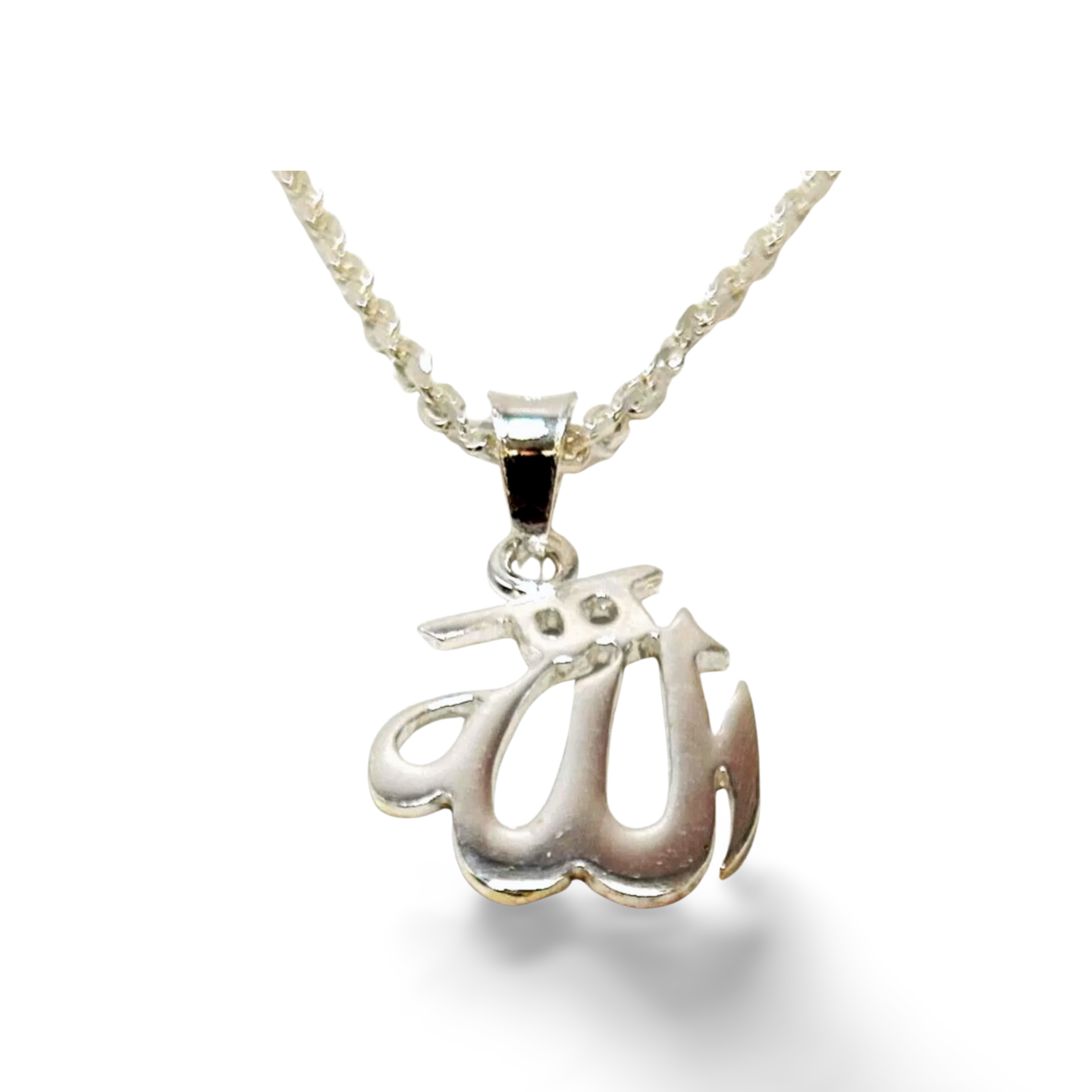 ALLAH Anhänger mit 55 cm Kette – 925 Sterling Silber | Islamischer Schmuck für Damen & Herren