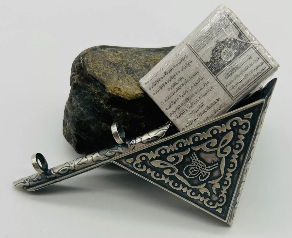 Muska Cevsen Kette 925 Sterling Silber – OSMANLI Tugra Amulett mit 55 cm Kette)
