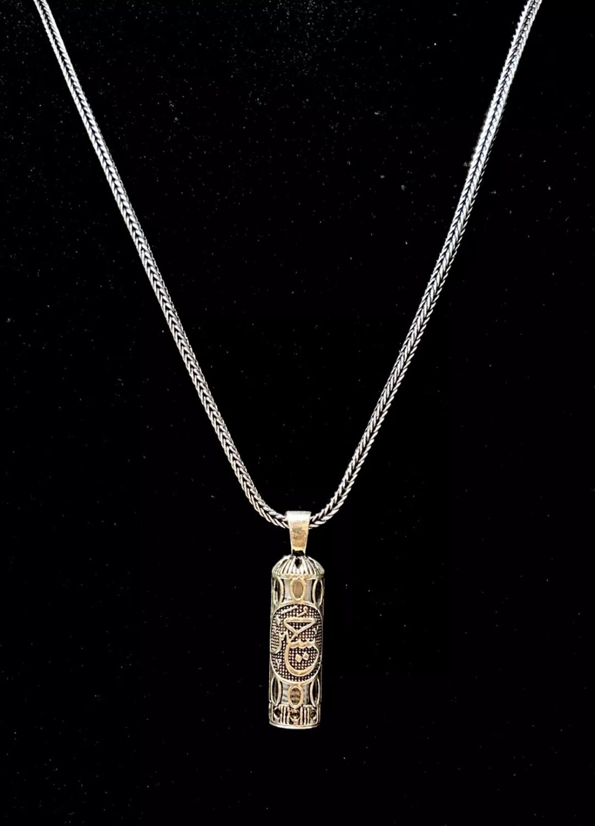 Muska Cevsen Hz. Hüseyin – Halskette mit 925 Silber Anhänger & 55 cm Fuchsschwanzkette