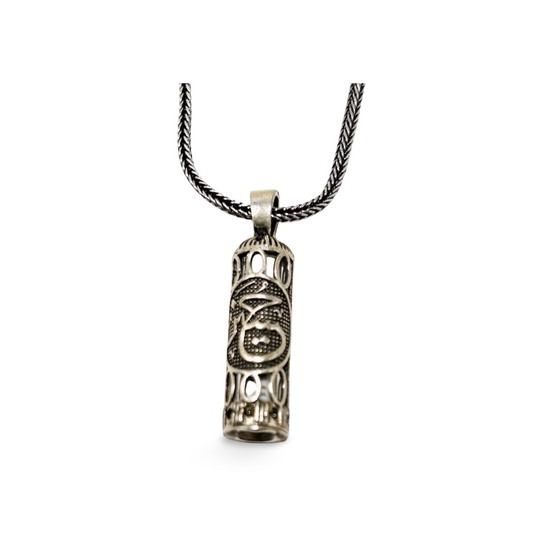 Muska Cevsen Hz. Hüseyin – Halskette mit 925 Silber Anhänger & 55 cm Fuchsschwanzkette
