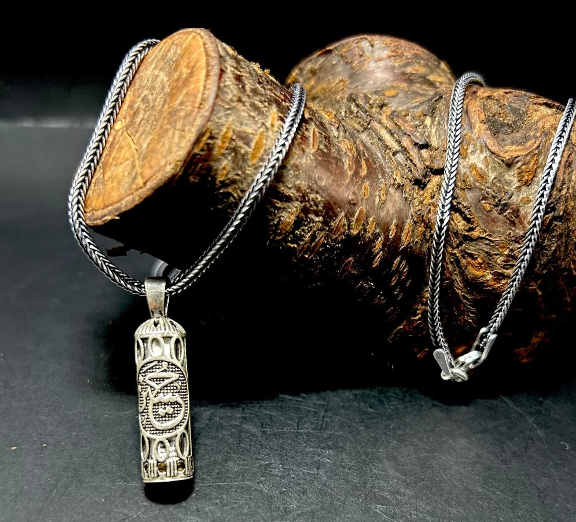 Muska Cevsen Hz. Hüseyin – Halskette mit 925 Silber Anhänger & 55 cm Fuchsschwanzkette
