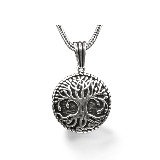 Lebensbaum Anhänger & 60cm Fuchsschwanzkette - Baum des Lebens 925 Sterlingsilber