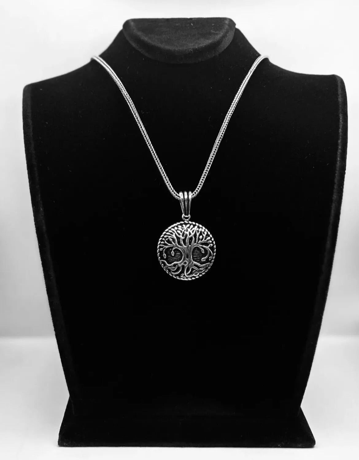 Lebensbaum Anhänger & 60cm Fuchsschwanzkette - Baum des Lebens 925 Sterlingsilber