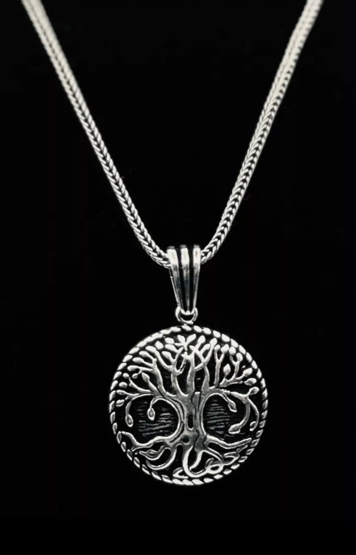 Lebensbaum Anhänger & 60cm Fuchsschwanzkette - Baum des Lebens 925 Sterlingsilber