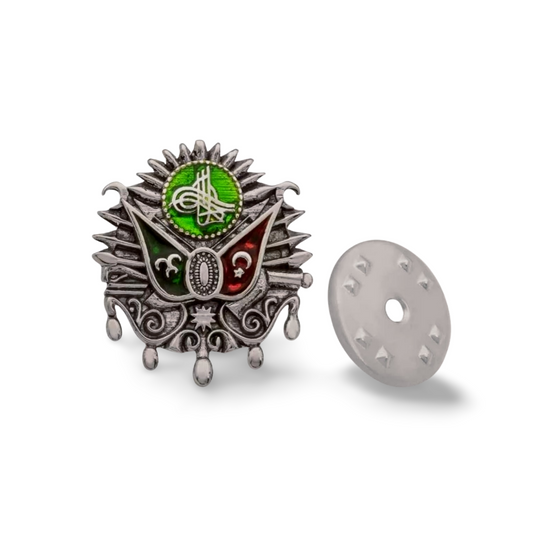 Osmanisches Wappen Anstecknadel mit Pin 925 Silber - Arma Yaka Rozeti