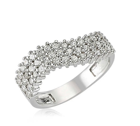 Eleganter Damenring aus 925 Sterling Silber mit Zirkonia