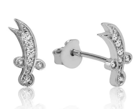 Zülfikar Schwert Ohrstecker – 925 Sterling Silber mit Zirkonia