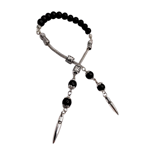 Zaza Gebetskette aus Onyx mit Munition Quaste