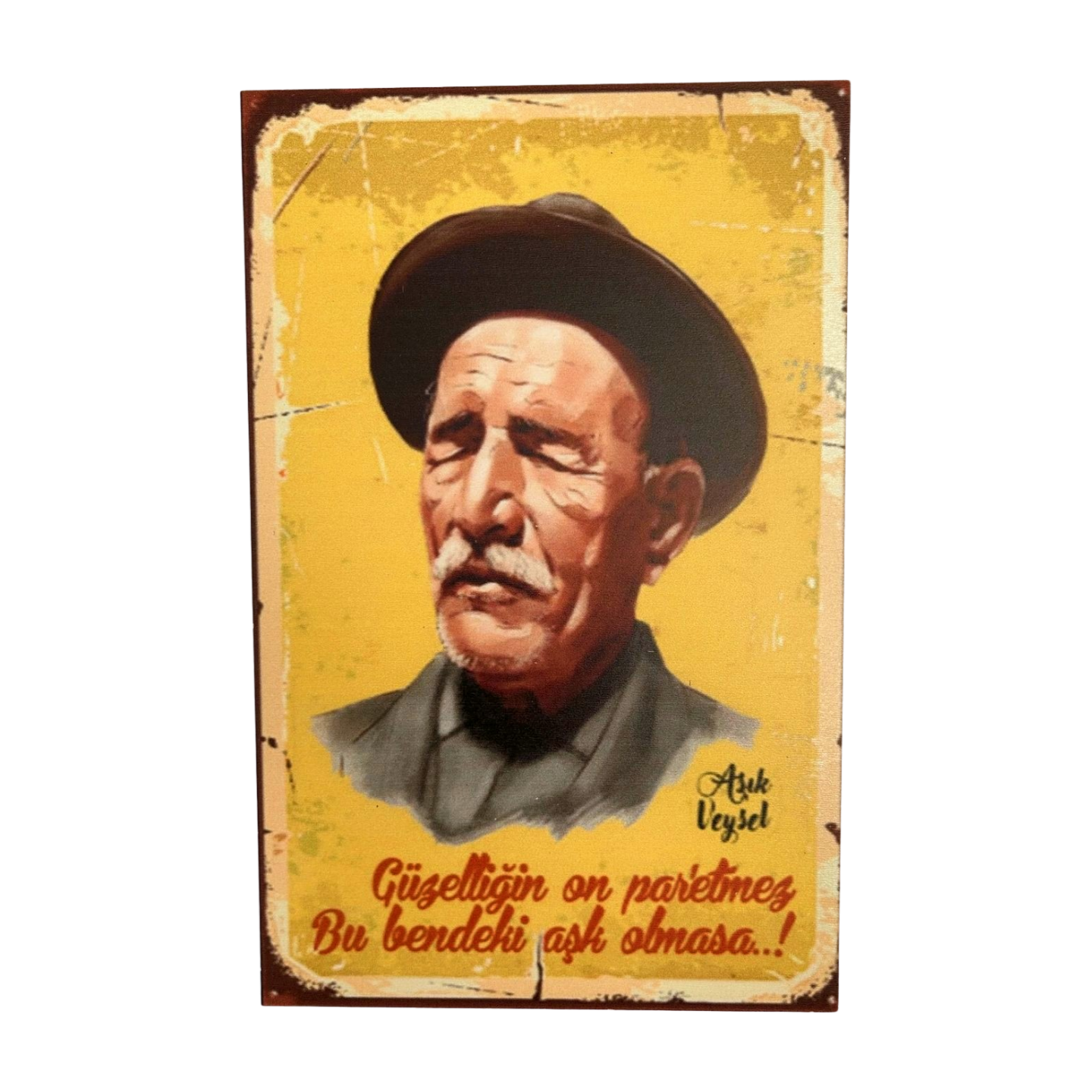 Aşık Veysel – “Güzelliğin On Para Etmez” Türküler | Retro Holzposter