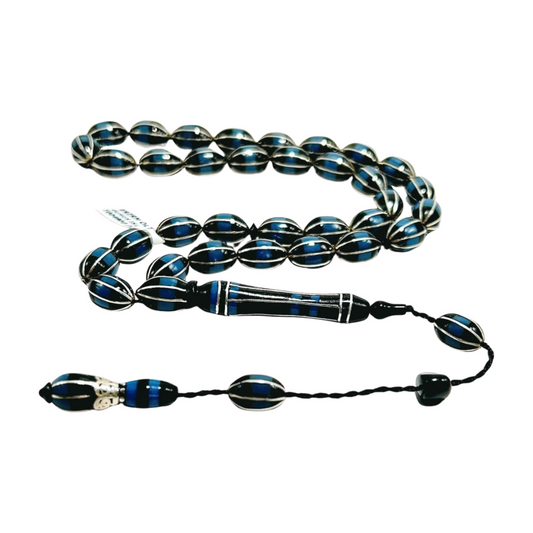 Erzurum Oltu Tesbih  - 925er Silber - Black Amber Gebetskette