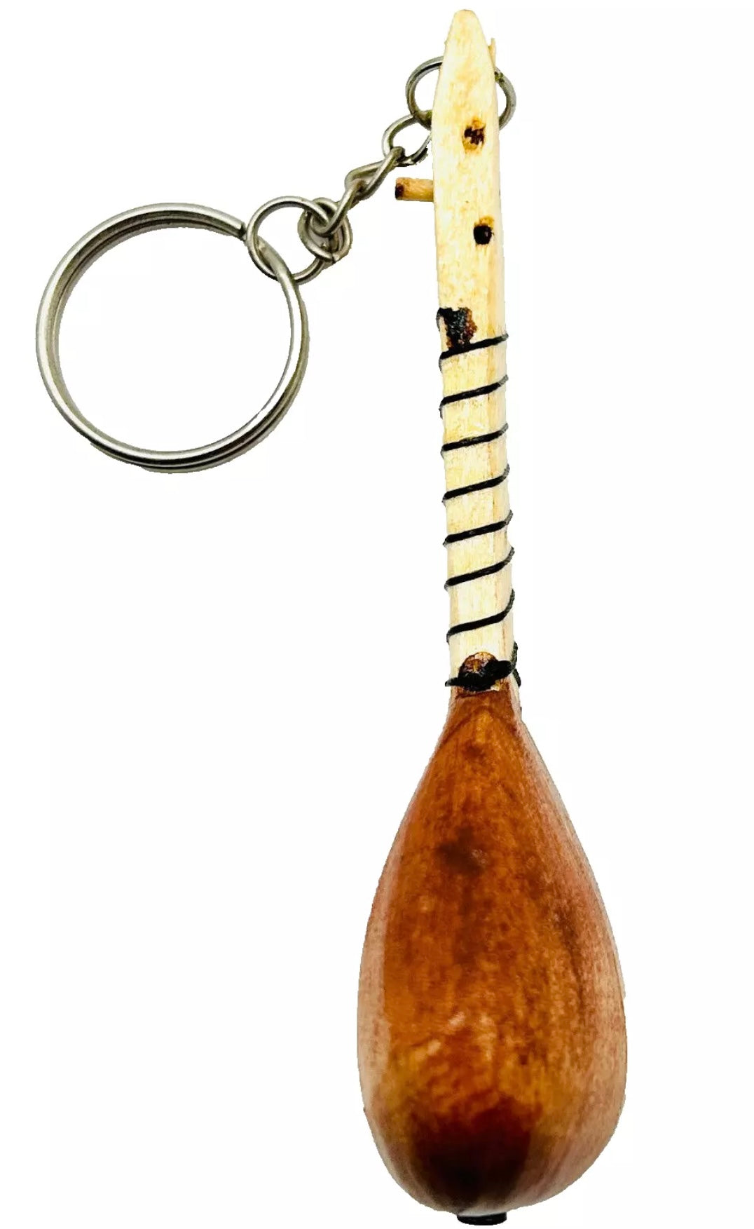 Türkischer Schlüsselanhänger Miniatur Musikinstrument – Handgefertigte Saz / Bağlama aus Holz