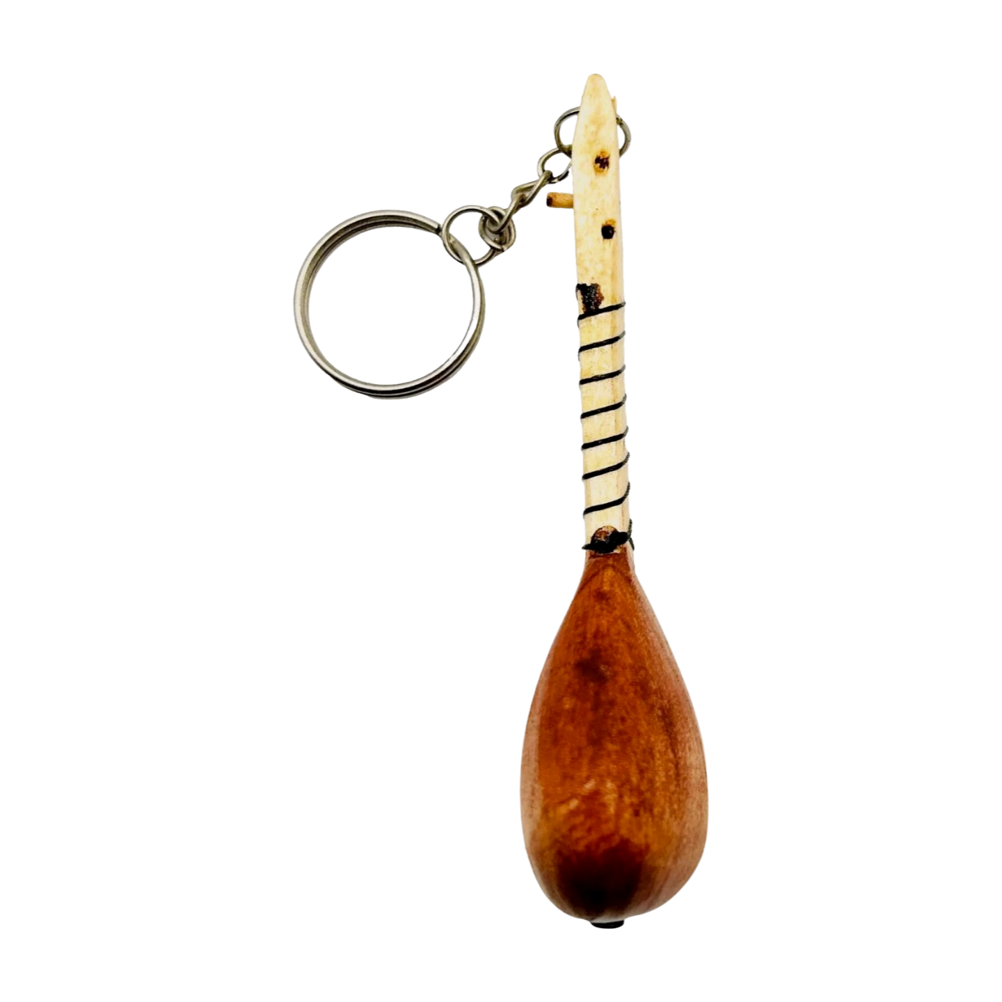 Türkischer Schlüsselanhänger Miniatur Musikinstrument – Handgefertigte Saz / Bağlama aus Holz
