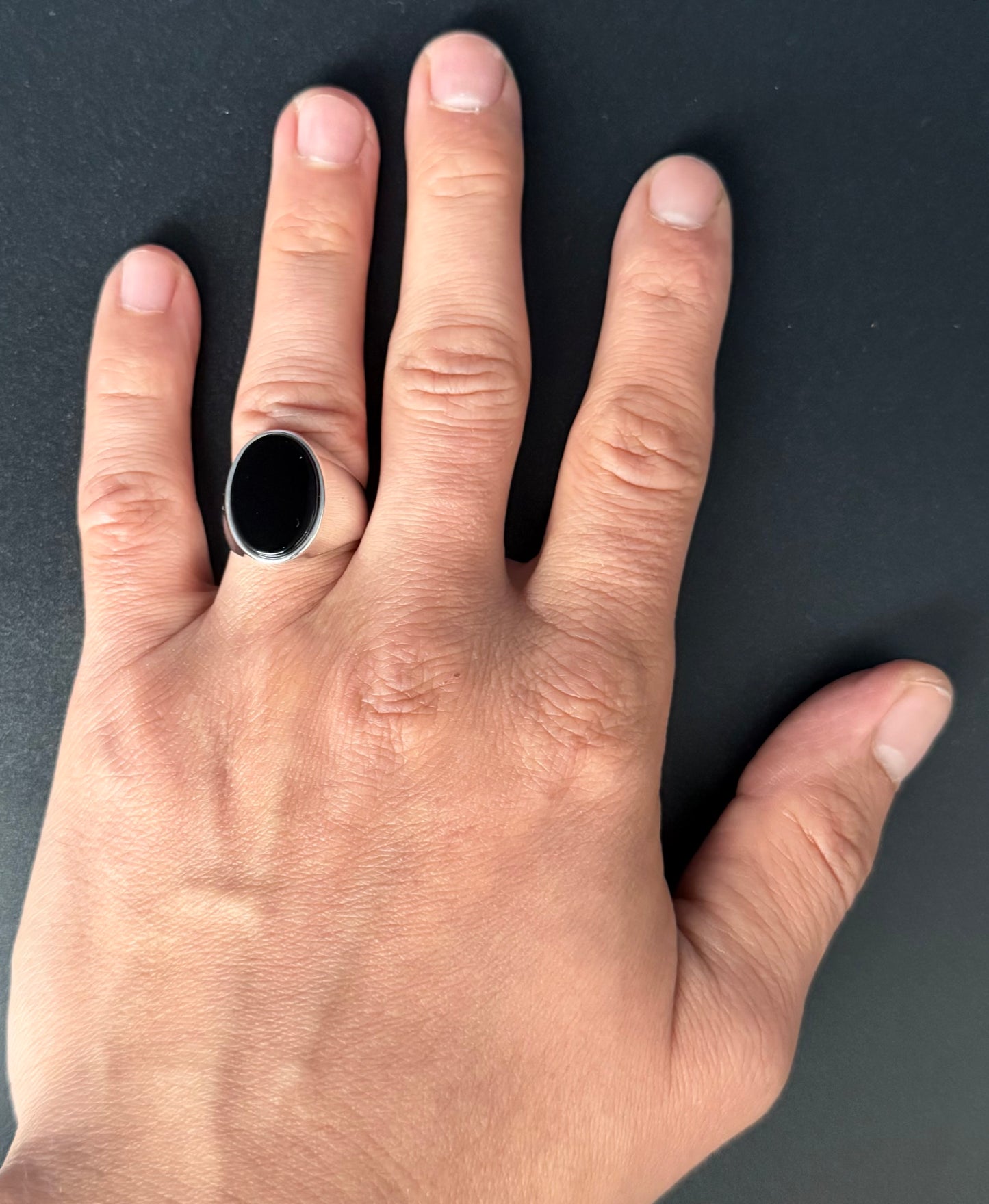 Sterling Silber 925 Siegelring eleganter Herrenring mit Onyx, Männer Ring