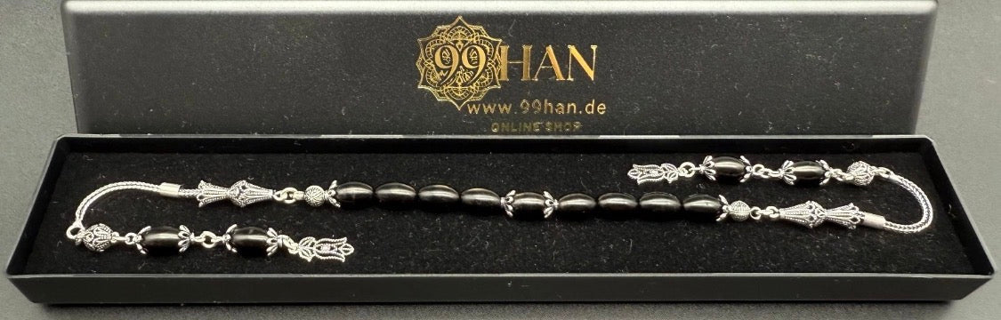 Rus Oltu Tesbih & Zaza Arpa mit 925 Silber Quaste Lale