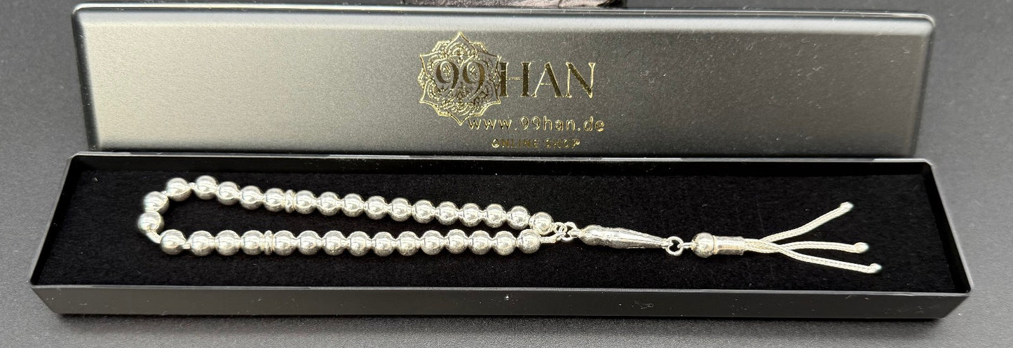 Tesbih aus 925 Sterling Silber - Gebetskette Rundform 6 mm